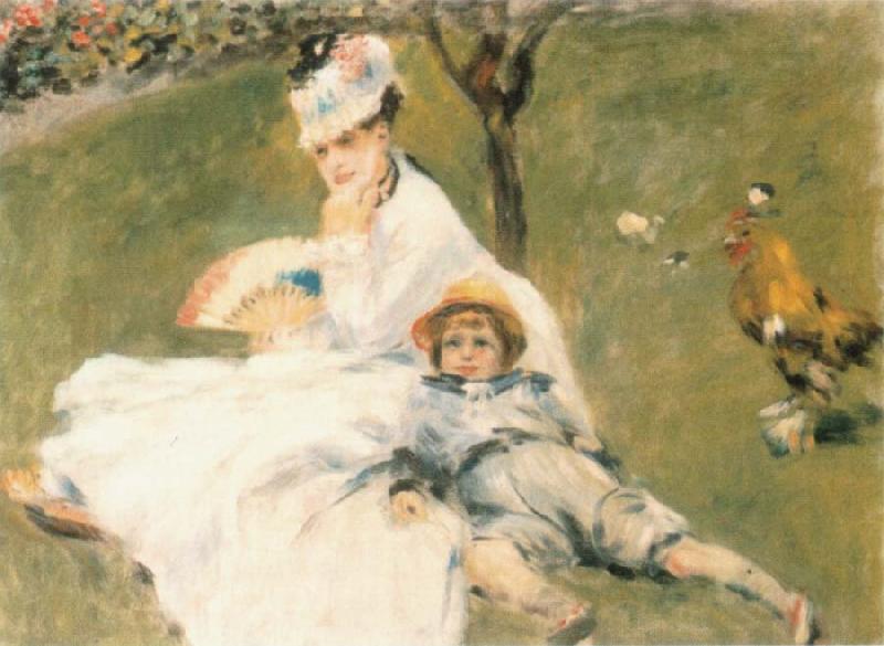Pierre-Auguste Renoir Camille Monet and Her son Jean in the Garden at Arenteuil oil painting image